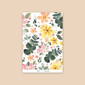 Carte Aquarelle - Fleurs en couleur