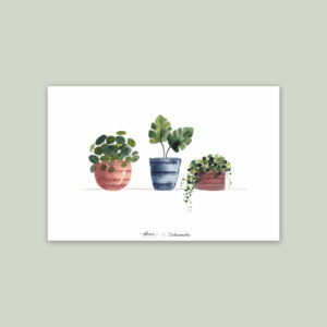 Carte Aquarelle - 3 plantes